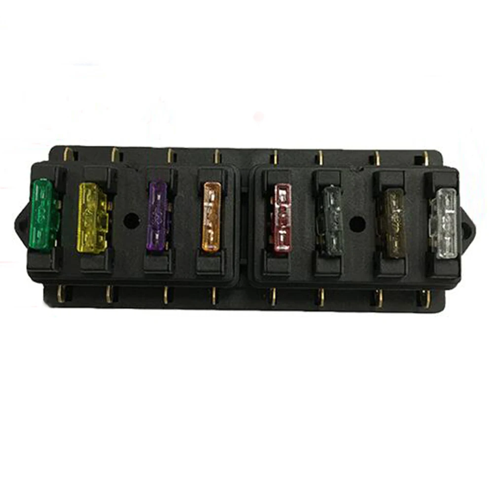 1pc 8 Way Waterproof Car Blade Fuse Box Holder With Cover And Meidum
