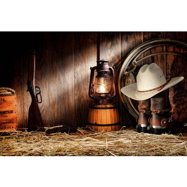 Country Cowboy Theme Backdrop Photography Printed Wooden &hellip;