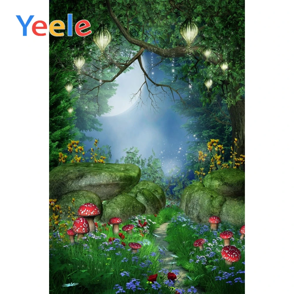 Photophone Fairytale Dreamlike Nature Forest Mushroom Flower Baby Photocall Custom Photography Backgrounds For Photo Studio | Электроника