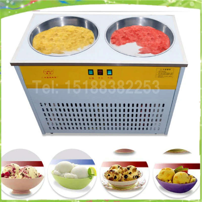 

double round pan freeze ice pan machine upgrade fried ice cream machine free shipping