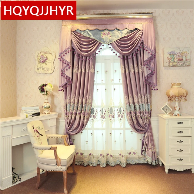 European Clic Luxury Purple Velvet Embroidered Blackout Curtains European Clic Luxury Purple Velvet Embroidered Blackout Curtains For The Living Room Custom High Quality Bedroom