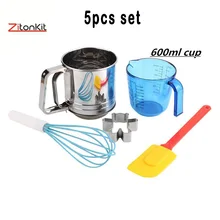 Нержавеющая сталь сито для Муки Болт Пластик мерная чашка ясным масштабом яичное било лопатка для торта печенье резаки инструменты для выпечки кухня