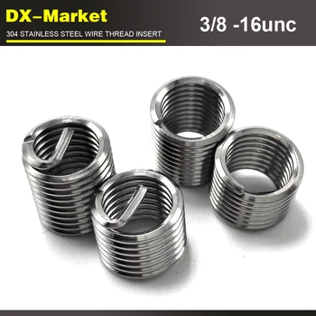 

3/8-16unc x1D , 100pcs , 304 stainless steel 3/8 unc thread inserts , sus304 wire thread repair fasteners