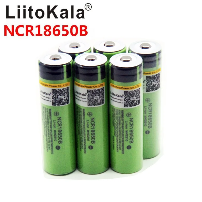 LiitoKala 18650 3400mAh батарея 3,7 V NCR18650B литий-ионная аккумуляторная батарея 18650 3400 батарея - Цвет: 6pcs battery