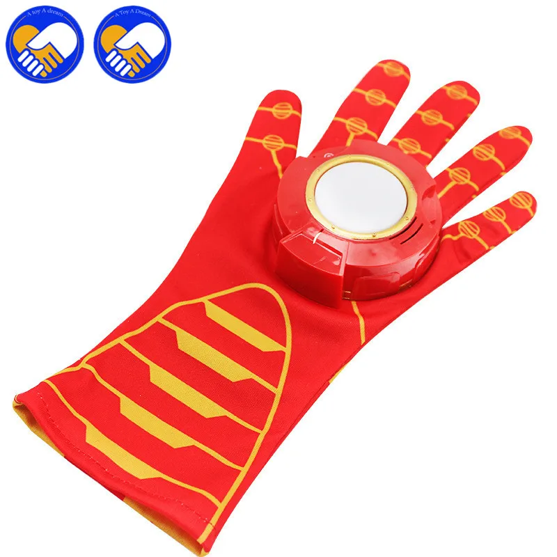 The Avengers Iron Man Glove Action Figure Launchers Suitable Spiderman Costume with Music and LED Light Ironman Kids Toys