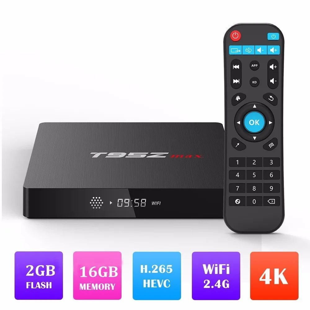T95Z макс 3 GB 32 GB Дополнительный Amlogic S912 Octa Core Andorid 7,1 1000 м Lan ТВ коробка 2,4 г/5 ГГц Wi-Fi Bt4.0 4 k H.265 Media Player - Цвет: 2G 16G