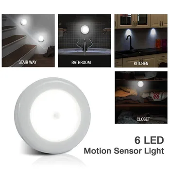 

Dropshipping Motion Sensor Light Battery Powered Activated 6LED Cordless Night Lights 7.20