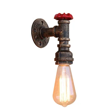 

GZMJ Steam punk Loft Industrial iron rust Water pipe retro wall lamps Lights for Bedroom Living Room Wall Led Lamps Stairs Pipe