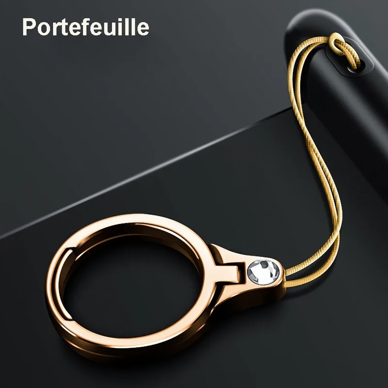 

Portefeuille Rhinestone Lanyard For Keys Phones Strap iPhone 7 Plus 8 6S Keycord Lanyards Finger Mobile Holder Stand Accessories