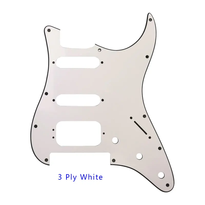 Качественная Гитара Pickguard-для США 11 винтовых отверстий Stratocaster с тремоло Floyd Rose мост Humbucker одинарная HSS Scratch Plate - Цвет: 3Ply White