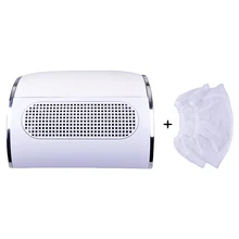 Powerful Professional Nail Dust Collector with 3 Fan Vacuum Cleaner Manicure Tools with 2 Pcs Dust Collecting Bags Nail Art DIY