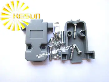 

100pcs/lot DB9 Grey Shell 9P 9Pin Serial D-Sub Connector Cover