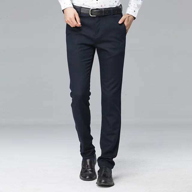 Real Autumn Casual Pants Men Dress Brand Clothing Business Mens Formal ...