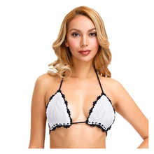 Новое поступление ручной работы вязаный крючком бикини на шнуровке бюстгальтер сексуальный купальник бикини бюстгальтер топы с подкладкой