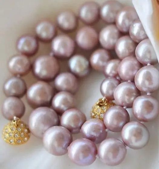 

7~8MM Genuine Natural Lavender akoya cultured pearl necklace GP Magnet Clasp a(5.18)