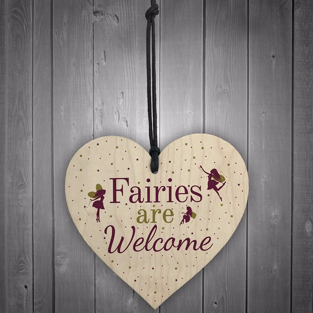 4-Meijiafei-Wooden-Fairies-Welcome-Hanging-Garden-Gardening-Shed-Summer-House-Wall-Plaque-Fairy-Sign