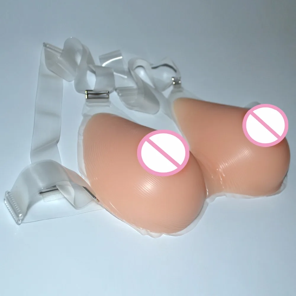 

New 1Pair Size M(600g) Soft Silicone Breast Form Artificial Mastectomy Boobs Enhancer With Strap For Crossdresser Trandsgender