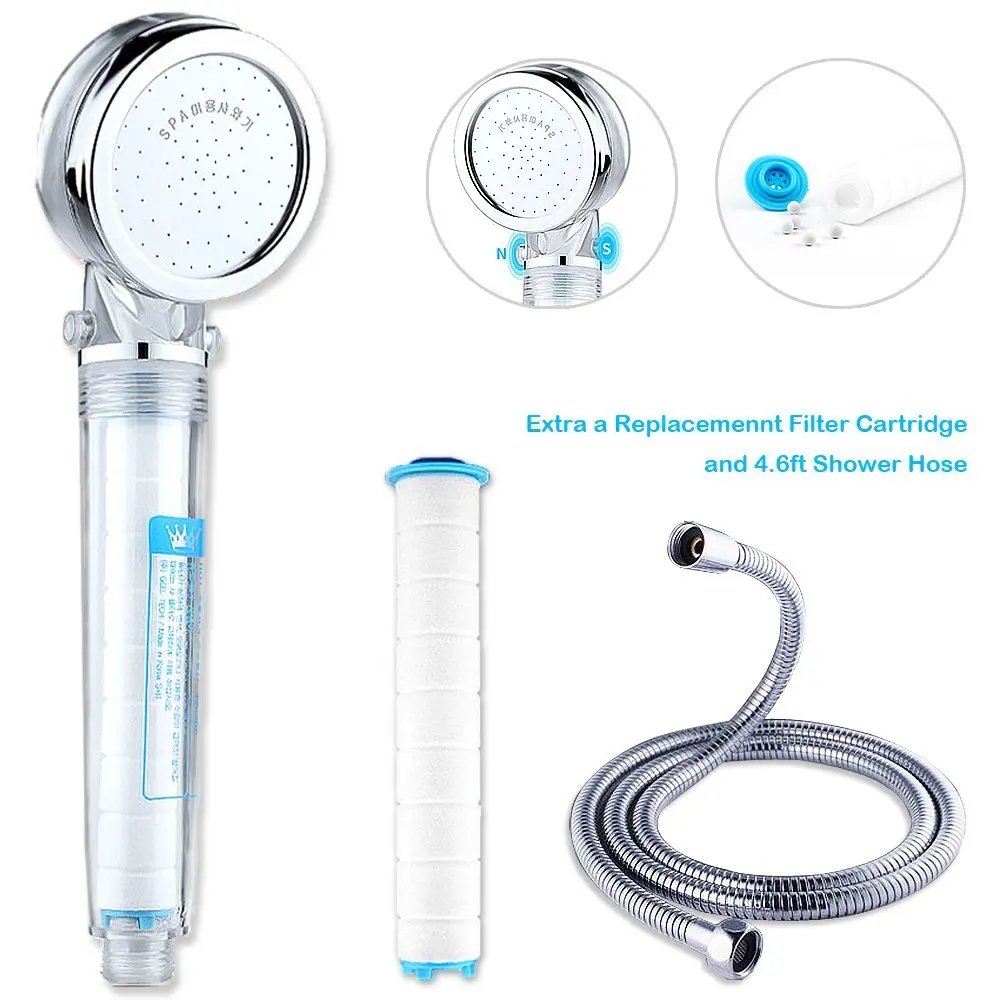 

Hand Held Shower Heads with SPA Shower Jet and Body Spray Shower - PP Cotton Filters Inside - Best Shower Replacemt