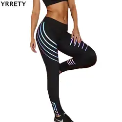 YRRETY женщина Фитнес леггинсы свет высокие эластичные блеск Легинсы тренировки Slim Fit Для женщин брюки черные брюки спортивные Леггинсы