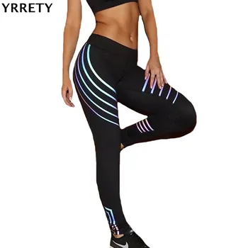 

YRRETY Woman Fitness Leggings Light High Elastic Shine Leggins Workout Slim Fit Women Pants Black Trousers Sporting Leggings