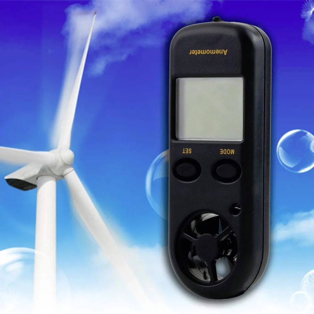 

Portable Digital LCD display Wind Speed Measurement Gauge test Meter Sport Anemometer NTC Thermometer New hot sell