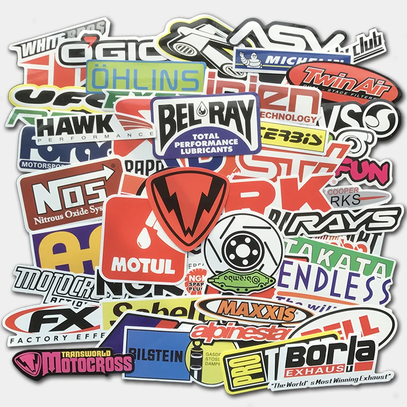 100 PCS Racing Car Stickers Graffiti JDM Car Modification Waterproof Sticker for Motorcycle Bicycle Helmet Motor Suitcase Laptop