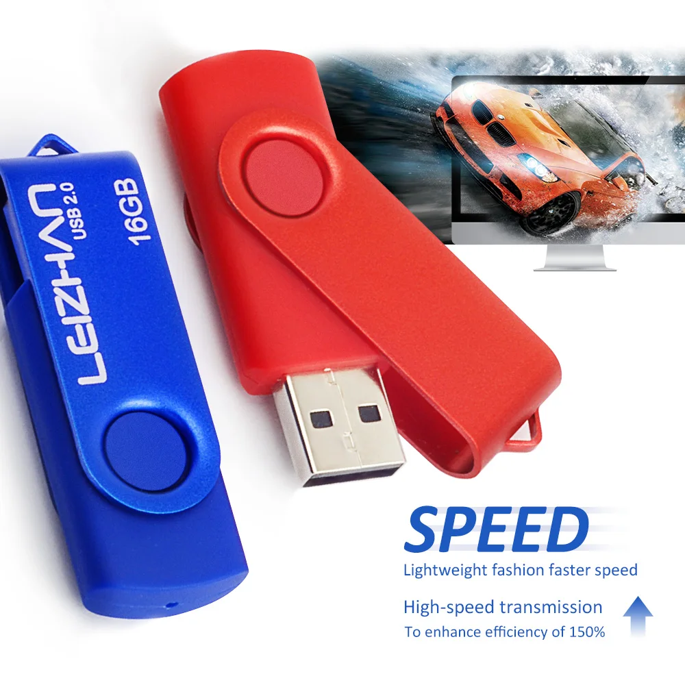 LEIZHAN Mini USB флеш накопитель 64 ГБ 32 16 8 4 Гб OTG адаптер Micro type c конвертер флешка