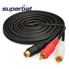 Superbat RCA стерео Женский мини-джек 2 штекер RCA адаптер 6 футов аудио Y кабель