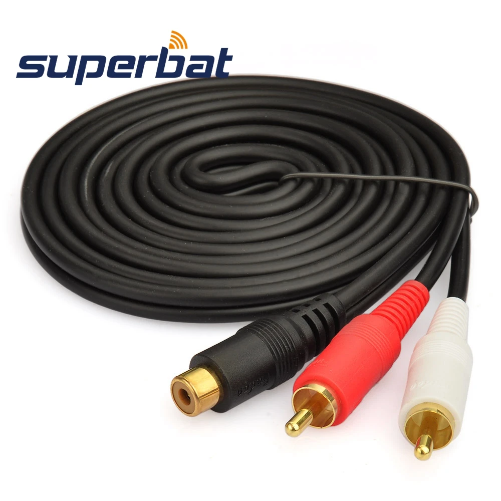 

Superbat RCA Stereo Female Mini Jack To 2 Male RCA Plug Adapter 6 foot Audio Y Cable