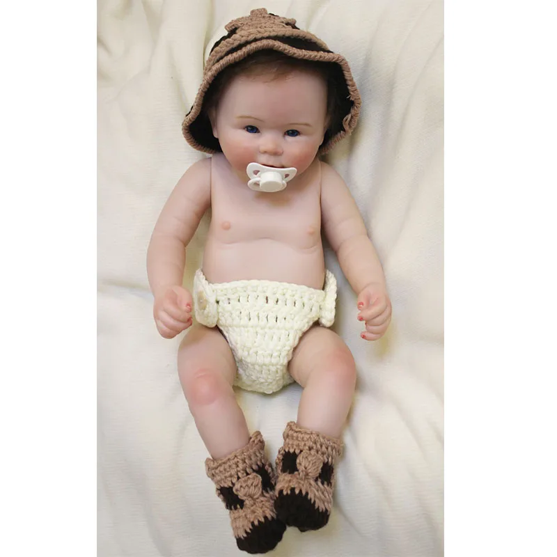 

New Arrival Alive 20'' 50cm Reborn Baby Dolls With Big Hat Handsome Reborn Boy Doll Full Silicone Baby Doll For Sale Birth Gifts
