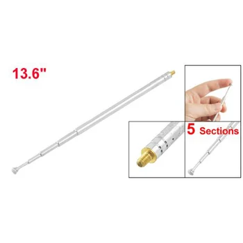 

Top Deals Wholesale Price High Quality Replacement 13.6" 345mm 5 Sections Telescopic Antenna Aerial For FM Radio TV