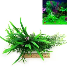 Зеленое водное пластиковое растение аквариумный аквариум ландшафтное украшение водное растение