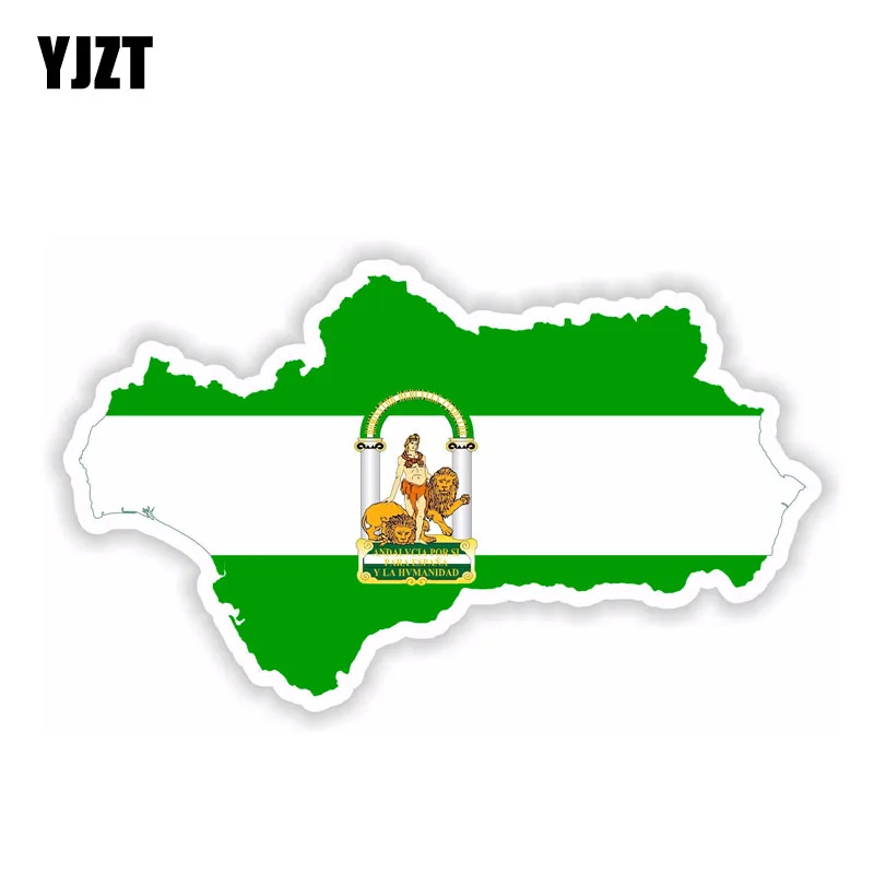 

YJZT 15CM*8.7CM Car Styling Andalucia Spain Map Flag Car Sticker Accessories Decal 6-1966