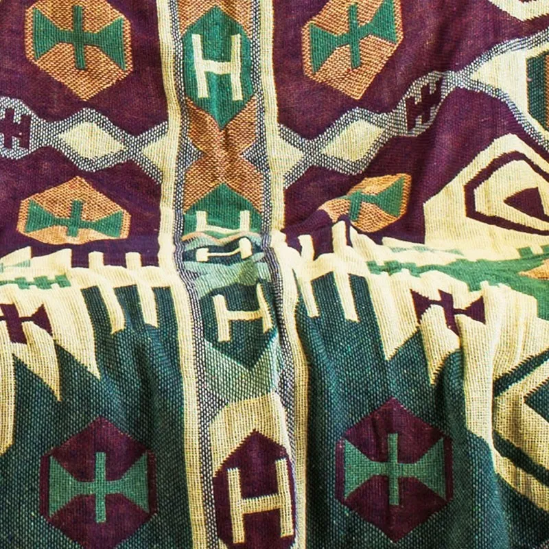 Винтаж Ленточки темно-зеленый Плетеный мягкий диван одеяла, покрывала диван крышка чехол для стула, стола крышка картина из 5 частей 180x220 см