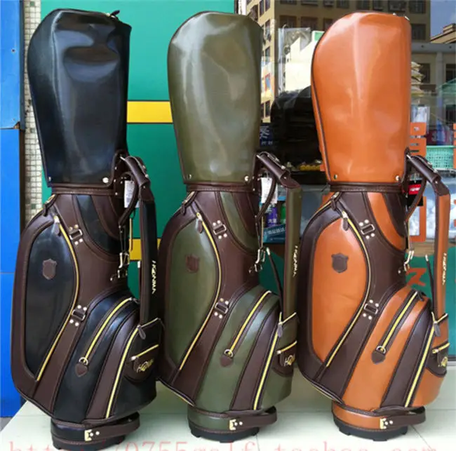 High Quality HONMA Golf bags men Leather Golf staff bag 5 deviders Golf caddy bags black brown