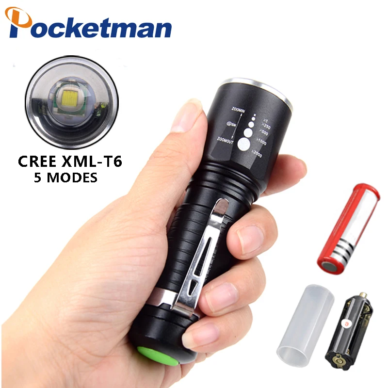 

Powerful 3800LM Tactical Led Flashlight xml T6 Waterproof Flashlight Strong Flash Light Hunting Torch for 3xAAA or 18650