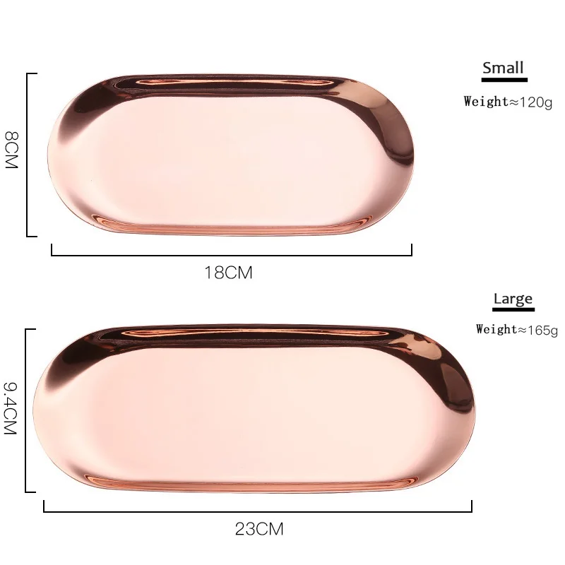 2x металлический поднос для хранения из розового золота Ins роскошный латунный серебряный поднос десертная Фруктовая тарелка для демонстрации ювелирных изделий поднос для домашнего декора