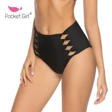 Сексуальная женская одежда для плавания с карманами, винтажный купальный костюм, купальные костюмы с завязками, бикини с высокой талией, плавки для плавания, женские плавки