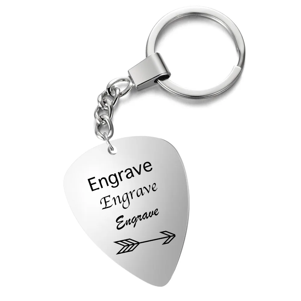 

Custom Guitar Pick Keyring Engraved Name,Date,Sentence Customized Gift For Couples Friends Birthday Keychain SL-040
