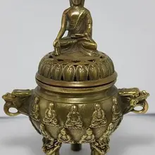 Китайская народная коллекция бронзового Будды дракона курильщика