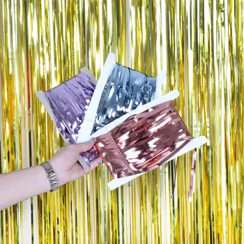 

1*4M Foil Curtains Rain Curtain Rain For The Photo Zone Wedding Backdrop birthday Party Decorations Adult New Year's Rain