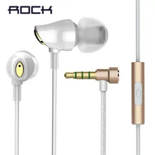 ROCK Zircon стерео наушники 3,5 мм, наушники с микрофоном для универсального телефона, гарнитура, басы, без шума, HIFI Звук