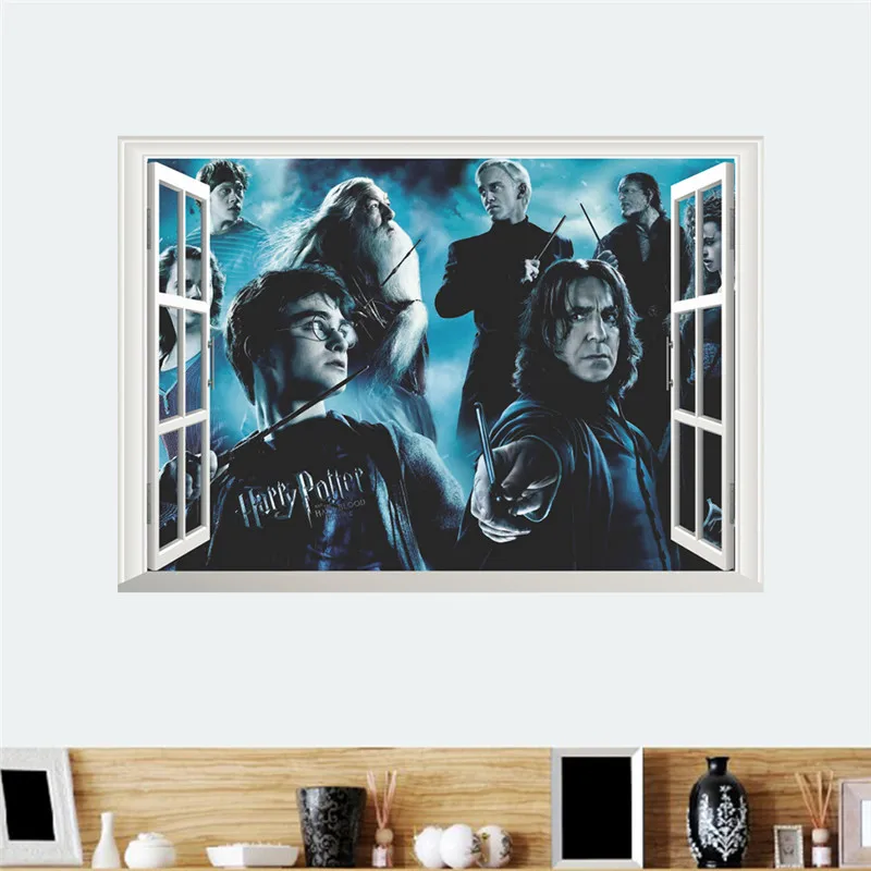 3d effect window Harry Potter Wall Stickers For Kids Rooms Children