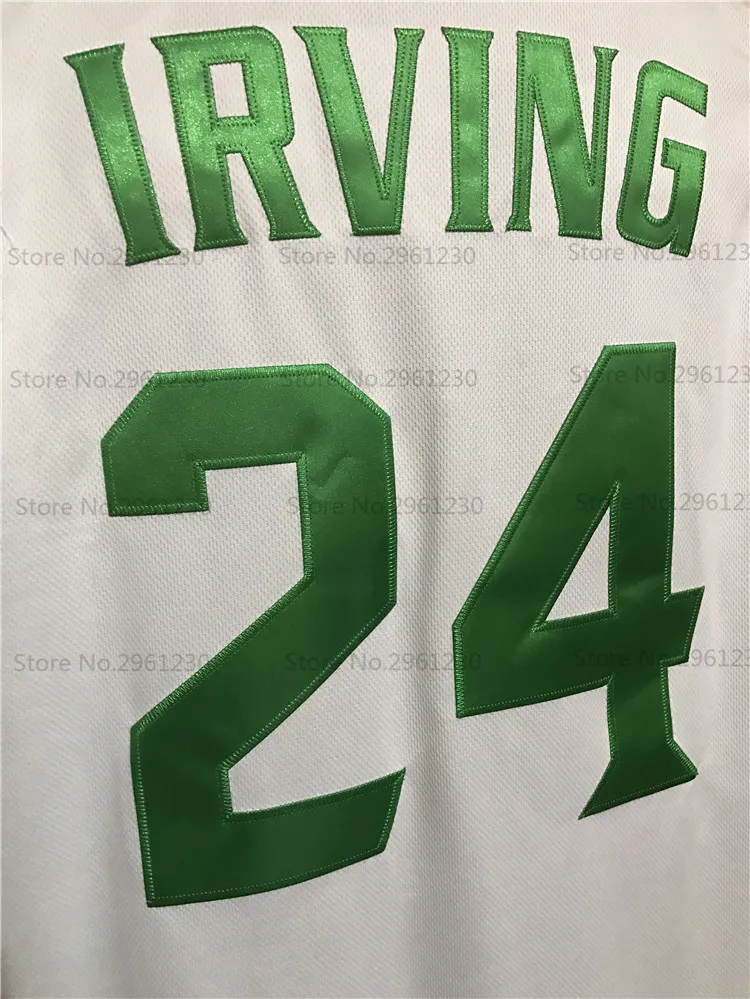 BONJEAN Cheap Kyrie Irving 24 St. Patrick High School White Basketball Jersey Throwback Sewn Shirt Any Size Free Shipping