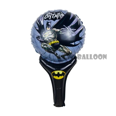 Lucky 100 шт./лот мультфильм герой KT Воздушные шары "Миньоны" палочки держатели надувные фольга Воздушные шары на день рождения вечерние принадлежности украшения - Цвет: batman