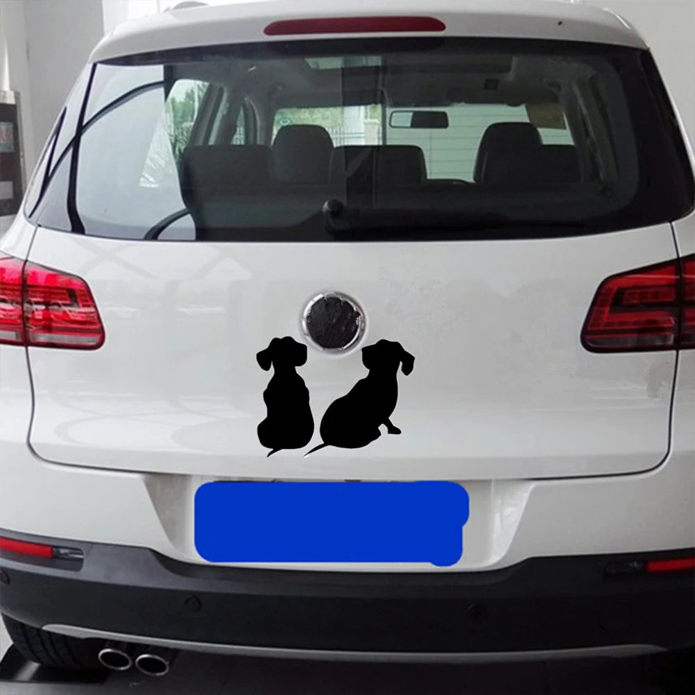 2pcs Fashion Cute Black Dog Decals Car Sticker Auto Truck