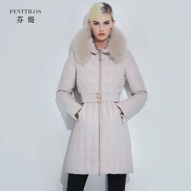 Cheap 2015 new Hot winter Thick Warm Woman Down jacket Coat Parkas Outerwear Hooded fox Fur collar Luxury long plus size 2XXL Simple
