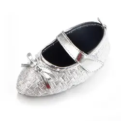 Детки Обувь для девочек Однотонные модные крюк все сезон Прекрасная бабочка-узел Симпатичные обувь для детей мягкие Обувь для малышей