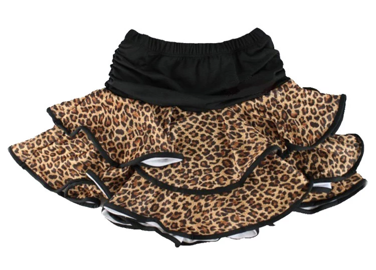 

Girls Latin Dance Skirt Practicing Latin Leopard Ballroom And Ballet Skirt for Girl Party Dancewear Ball Gown Kids Mini Skirts