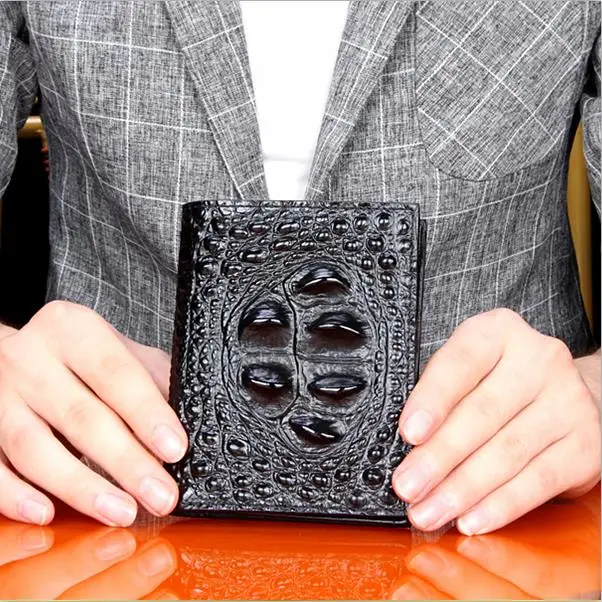 

free shipping DHL Crocodile-print leather wallet for men
